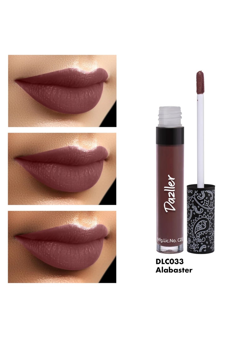 Dazller All Day Lipcolour| Quick DryMoisturizing Kokum Butter|Non-Transfer & Smudge-proof|8hr stay|Liquid Lipstick for Women|QDLC033 Alabaster|6g - Image 2